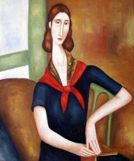 Young Woman Brunette Modigliani Repro Art Oil Painting