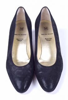 Bruno Magli Leather Basketweave Black Pumps Shoes 8 5