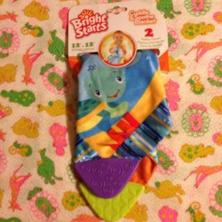 Bright Starts Cuddle Soothe Security Blanket Teether Lovey Toy New 