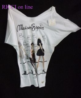 Maison Espin T Shirt MW12W01TG Bianco Novita Aut Inverno 2012 13 