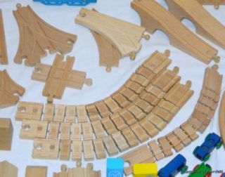 167pc Wooden Toy Train Lot Brio TC Timber+ Engines Vehicles Tons of 