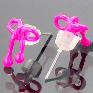 Adorable re Ribbon Quality Painting Stud Earrings 618