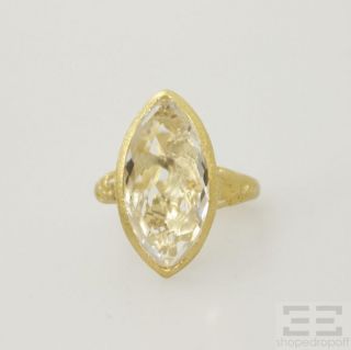 Grace Chan For Indulgems Brushed Gold Gemstone Ring NEW Size 7