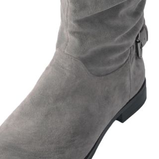 Brinley Co Womens Buckle Detail Slouchy Boot
