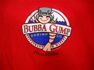 Bubba Gump Shrimp Company Honolulu Hawaii T Shirt XL Red 100 Cotton 