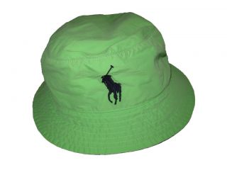   Neon Green s M Big Pony Blue Polo Bucket Beach Hat Crusher Cap