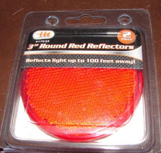 Lot of 16 New 3 3 inch Round Red Reflectors with Peel Stick Backing 