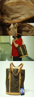   Louis Vuitton Petit Bucket GM Monogram Shoulder Bag Tote Bag