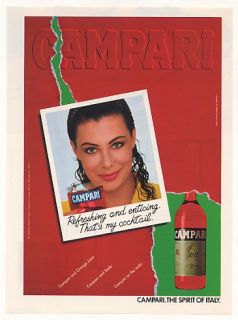 1988 Kelly Le Brock Campari Liqueur Photo Print Ad