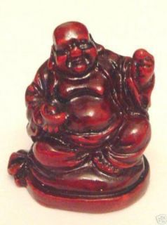 Mini BUDDHA BUDDA BUDA Red WOOD Figurine 63
