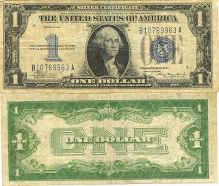 1934 $1 Silver Certificate Funnyback Scarce 1 Year Type Note Nice 