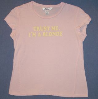 Aeropostale Pink Baby Tee Trust Me IM A Blonde T Shirt L Large
