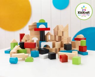 NEW KidKraft Kids Children Wooden Block Set 100 pieces Building blocks