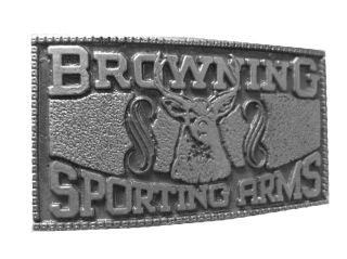 Vintage Browning Firearms Belt Buckle Deer Buck Hunting Rifle Gun 