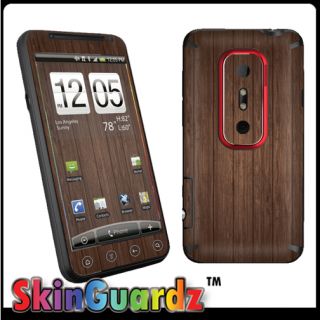 Brown Wood Vinyl Case Decal Skin To Cover Your HTC EVO 3D 4G