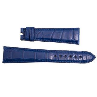   21mm Blue Croco Leather Watch St Strap Bulgari 16mm Buckle