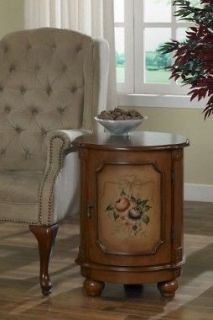 hand painted floral drum accent end table furniture time left