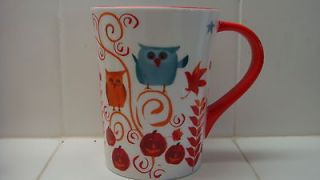 STARBUCKS COFFEE TEA MUG CUP ANIMAL INTERNATIONAL AUTUMN FALL OWL BLUE 