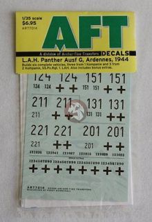 Archer Fine Transfers 1/35 LAH Panther Ausf.G, Ardennes 1944 Markings 