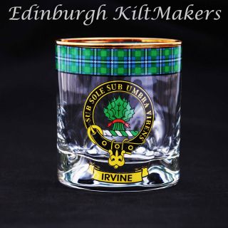 Robertson Clan Crested Whisky Glass Tartan Whisky Glasses