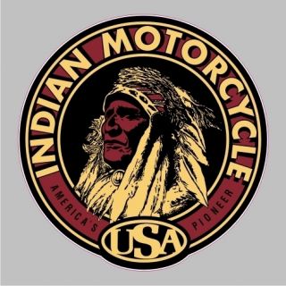   Indian Motorcycle Vintage Round Bumper Sticker Car Window Decal