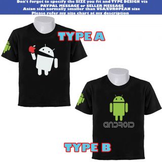   GOOGLE MOBILE ANDROID OS EATS APPLE MOBILE FUNNY PHONE ROBOT T SHIRT