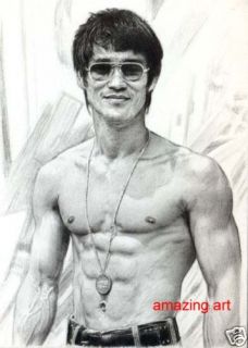 Oil Painting on Canvas King of Kungfu Bruce Lee