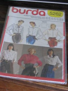 Burda Sewing Pattern 5262 Blouse Shirt 10 40