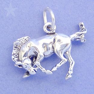 Wild Horse Brumby Pony Sterling Silver Charm Pendant
