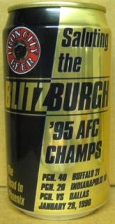 Iron City Beer Blitzburgh 95 AFC Champs Beer Can Pittsburgh Steeler s 