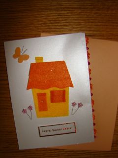 Handcrafted Sweet Home Scallop Edge Blank House Warming Greeting Card