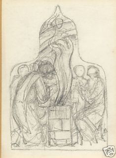 Edward Burne Jones 1833 1898 Original Pencil Drawing