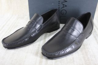 Bruno Magli Davee Black Leather Slip on penny Loafers size 8 $425 NIB 