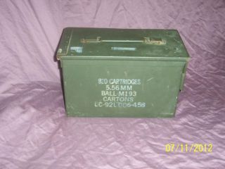 Military Ammo Can .50 Cal.   5.56 mm  Military Green  Metal  EMPTY 