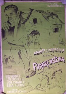 Bud Abbott Lou Costello Meet Frankenstein Original YUGOSLAV Movie 