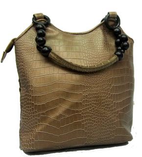 Bueno Hobo Handbag Multi Reptile Skin Pattern Beaded
