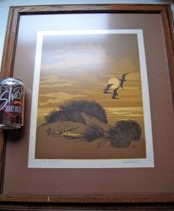 NW Artist Walton Butts Signed Vintage Print Very 70S