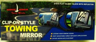 Clip on Extended View Towing RV Truck Mirrors 1 Wide Angle 1 Flat 