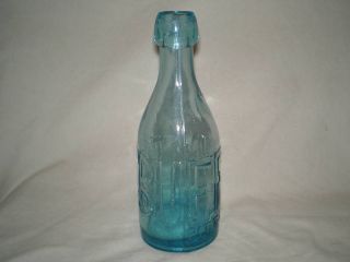 Blue Teal Pittsburgh Blob Top Soda Bottle J C Buffum