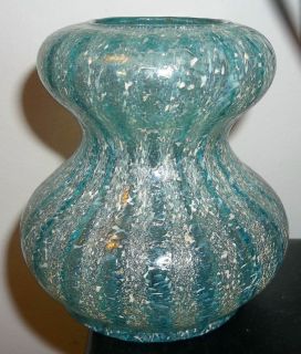   Nouveau Dugan Hour Glass Japanese Art Glass Striped Vase N R