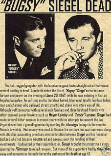 gangster posters THE NIGHT BUGSY SIEGEL DIED