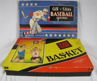 1938 Cadaco Ellis Basketball Game 1942 All Star Baseball Game
