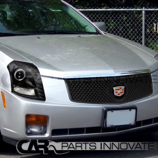 2003 2007 Cadillac cts Black Projector Headlights Mesh Grille Euro 