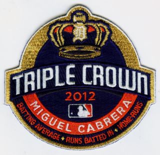 2012 Miguel Cabrera Triple Crown Champion Detroit Tigers Logo MLB 