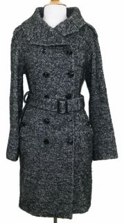 New $2498 Burberry Prorsum Black Gray Tweed Wool Trench Belted Runway 