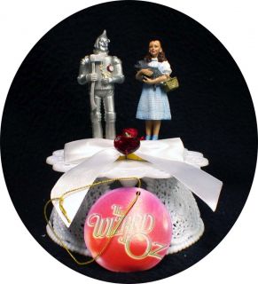 Tinman Dorothy Wizard of oz Toto in A Basket Wedding Cake Topper Red 