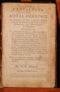 1707 The Privileges of The Royal Burrows William Black