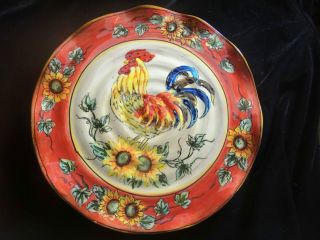 GALLO ROOSTER PLATE Chic Shabby KITCHEN ROOSTER PLATE MINT FAST N FREE