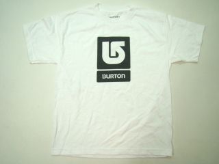 Burton Boys T Shirt White Block Arrow Logo Tee Snowboard Size x Large 