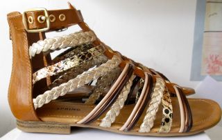 Call It Spring Multi Brown Gladiator Sandals Shoes Size US 6 Bronze 